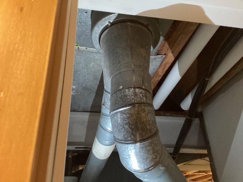 Responded to a referred lead for HVAC system replacement evaluation. Conducted comprehensive assessment of existing ductwork and ventilation system in attic space. Documented current condition of galvanized metal supply duct showing accumulated dust and age-related wear, flexible duct connections, and curved elbow fittings. Photographed existing infrastructure including ceiling penetrations, structural framing, and accessible mechanical chase areas. Provided customer with replacement options and system recommendations based on observed conditions.