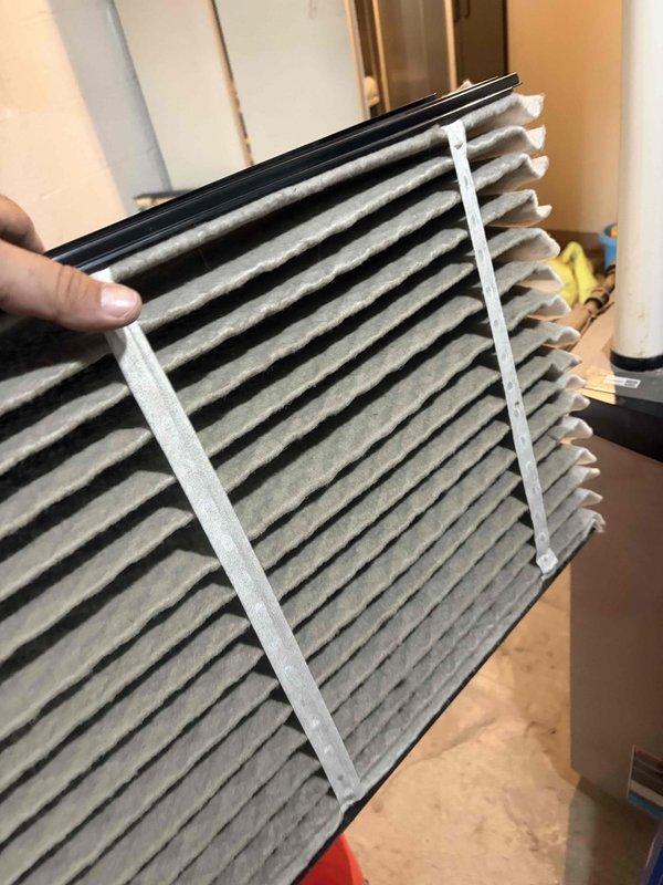 Responded to no cooling call on residential air conditioning unit. Upon arrival, inspected system and found air filter was dirty and restricting airflow. Replaced air filter with new pleated filter. Reviewed blower speed settings in unit documentation and verified factory settings were properly configured for cooling mode operation. System tested and confirmed proper airflow and cooling operation restored.