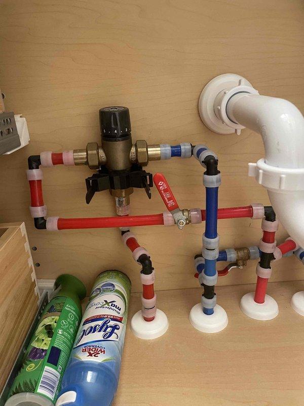 Completed installation of new Kohler tub faucet cartridge replacement. The repair involved removing the old worn cartridge assembly showing signs of age and mineral buildup, then installing the factory replacement cartridge with new seals and gaskets to restore proper hot/cold water mixing and flow control to the bathtub faucet.