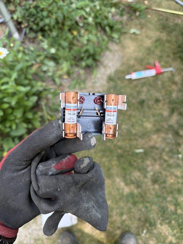 Completed full HVAC system installation including outdoor condensing unit and electrical disconnect. Unit was properly leveled, secured against exterior wall, and all electrical connections were terminated at the fused disconnect box with appropriate gauge wiring. System was tested and verified operational upon completion.