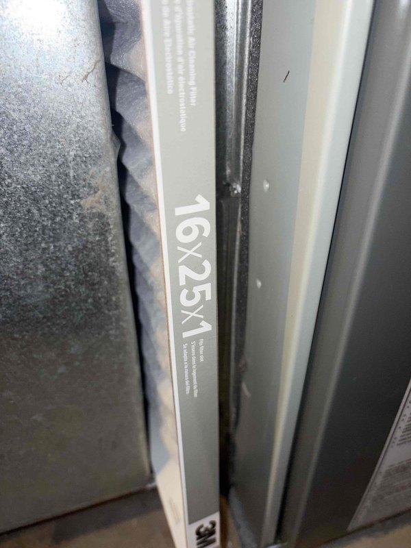 Completed routine cooling maintenance for club member. Inspected air handler unit and confirmed 16x25x1 filter specifications, checked system components and insulation integrity. Performed electrical diagnostics using digital multimeter, verified voltage readings at 5.0V on control circuits to ensure proper system operation.