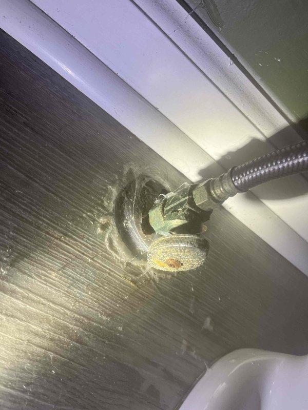 Installed customer-supplied bidet attachment to existing toilet water supply line. Connected flexible braided stainless steel supply hose from wall-mounted angle stop valve to bidet unit, ensuring proper threading and seal at all connection points. Verified water flow and tested for leaks upon completion.