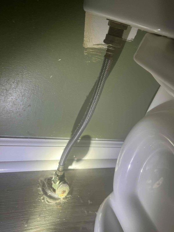 Installed customer-supplied bidet attachment to existing toilet water supply line. Connected flexible braided stainless steel supply hose from wall-mounted angle stop valve to bidet unit, ensuring proper threading and seal at all connection points. Verified water flow and tested for leaks upon completion.
