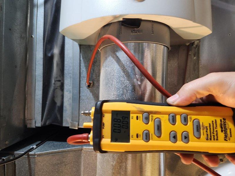 Completed return visit to perform filter upgrade on commercial HVAC unit as previously sold. Installed upgraded filtration system and verified proper operation with digital testing equipment, confirming system performance within manufacturer specifications.