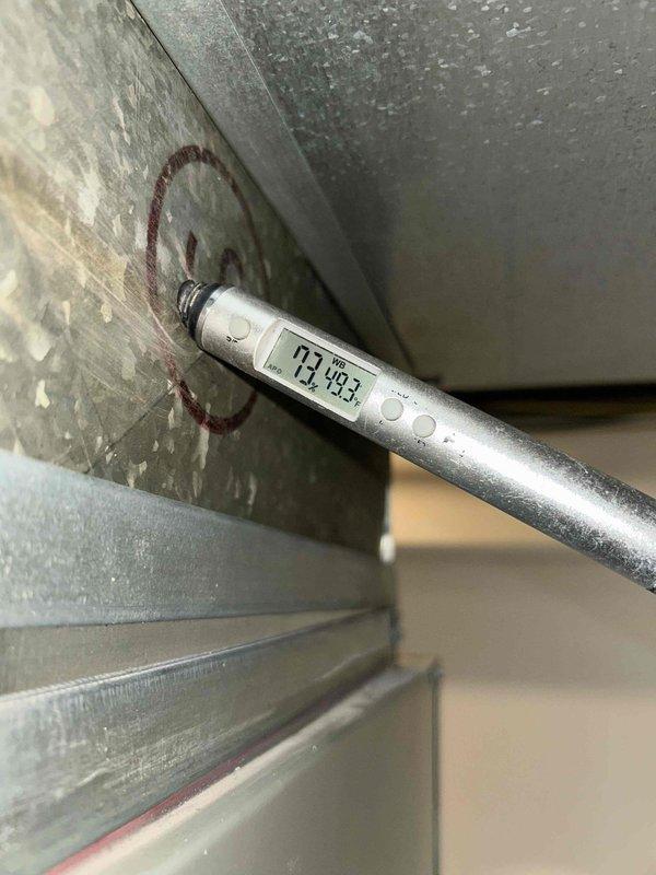 # HVAC Install Warranty Follow-Up

Conducted second visit for new HVAC installation experiencing no cooling issue. Inspected control board assembly and verified all wire connections to PCB, including power and control cables with proper terminations. Documented internal wiring configuration and LED diagnostic display showing error code 8. Measured supply air temperature at ductwork registering 73.48°F, confirming inadequate cooling performance. Replacement part has arrived and is available for installation scheduling. Coordinated with technical support regarding no AC condition on recent installation to determine proper resolution protocol. Water heater concern also noted for future service appointment during regular business hours for comprehensive diagnosis and repair.