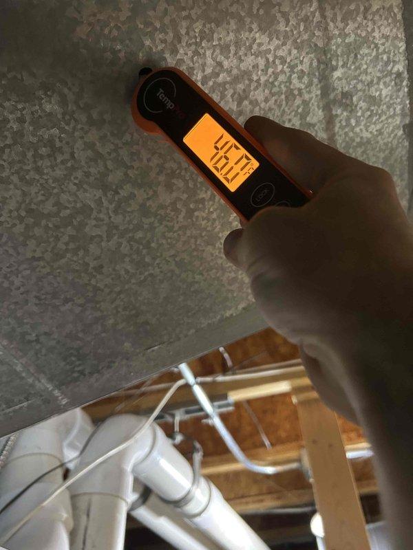 Completed HVAC maintenance club visit as included with system installation. Performed standard inspection of air handler components and measured supply air temperatures using infrared thermometer. Customer declined both scheduled maintenance visits and requested follow-up quote for backwashing filter system previously discussed.