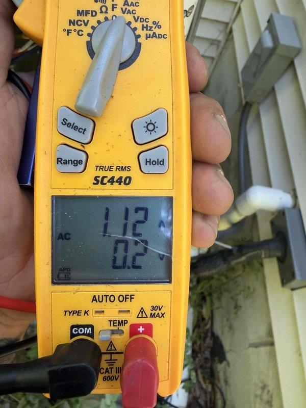Completed HVAC club membership renewal and maintenance inspection. Investigated customer concern regarding excessive system noise from air handler. Performed diagnostic testing of electrical components, measuring voltage and capacitance levels with multimeter. Inspected dual-run capacitor showing visible moisture accumulation on exterior surface, which can indicate potential seal degradation or environmental exposure concerns. Documented equipment condition with photos for service records.