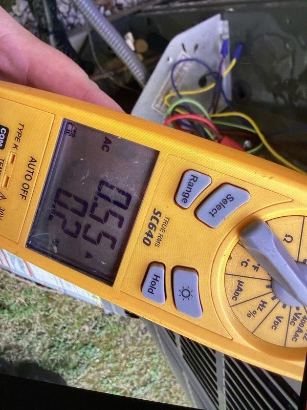 Performed cooling maintenance club visit and investigated temperature discrepancy with thermostat reading 3 degrees warmer than other zones. Conducted diagnostic testing on air handler system using digital multimeter to verify electrical components and system operation. Determined replacement thermostat required and scheduled follow-up appointment to install spare unit and complete service.