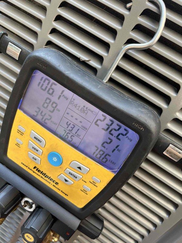 Completed cooling maintenance club visit on air handler system. Performed comprehensive system diagnostics using calibrated digital instrumentation to measure airflow, temperature differential, refrigerant pressures, and overall system performance parameters. All measurements recorded within normal operating ranges, confirming proper system operation and efficiency.
