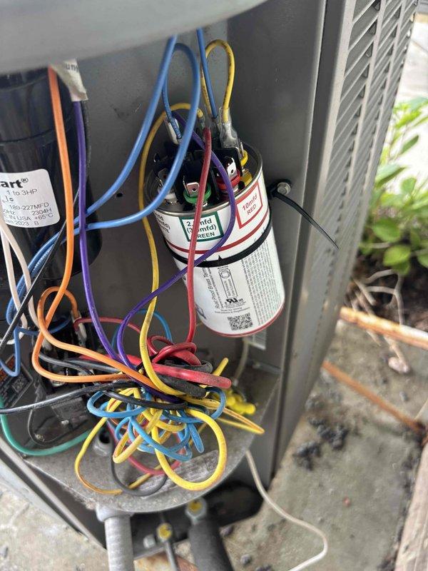 Completed Level 2 coil cleaning on HVAC system, removing significant dust and debris accumulation from evaporator coil and air filter assembly. Replaced defective capacitor with new unit, reconnected all electrical wiring per manufacturer specifications, and verified proper system operation upon startup.