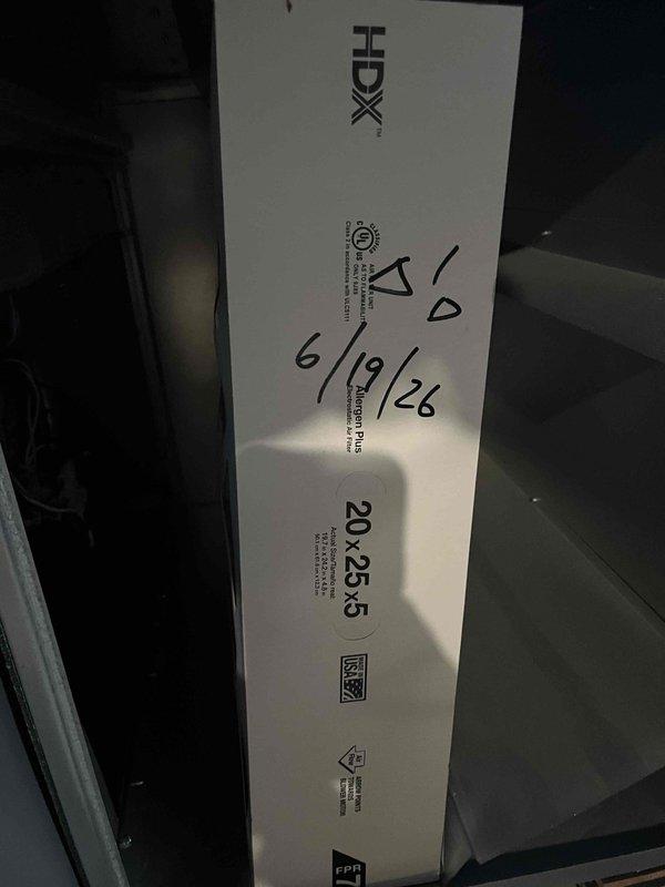 Completed routine cooling maintenance for club member on air handler system. Inspected and replaced 20x25x5 HDX air filter to ensure proper airflow and system efficiency. Performed electrical diagnostics using Fieldpiece SC440 meter, recording temperature differential readings of -49.3°F across the evaporator coil, indicating proper refrigerant charge and cooling performance. System operating within normal parameters with no issues identified.