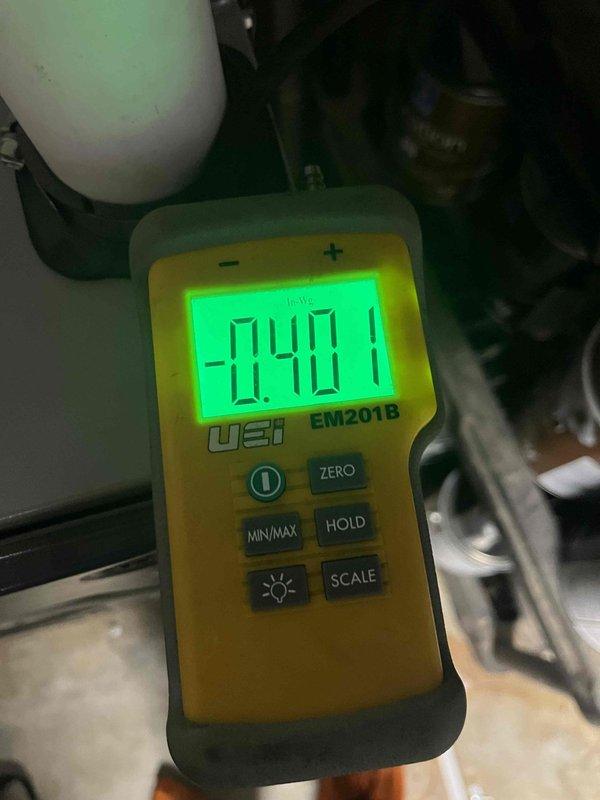 Completed routine cooling maintenance visit and system performance evaluation. Measured supply air temperature at 53.3°F using calibrated digital thermometer on supply duct, confirming proper cooling output. Recorded static pressure differential of -0.401" using digital manometer to verify airflow and system operation within acceptable parameters. All measurements indicate system is operating efficiently with adequate cooling capacity and proper air distribution.