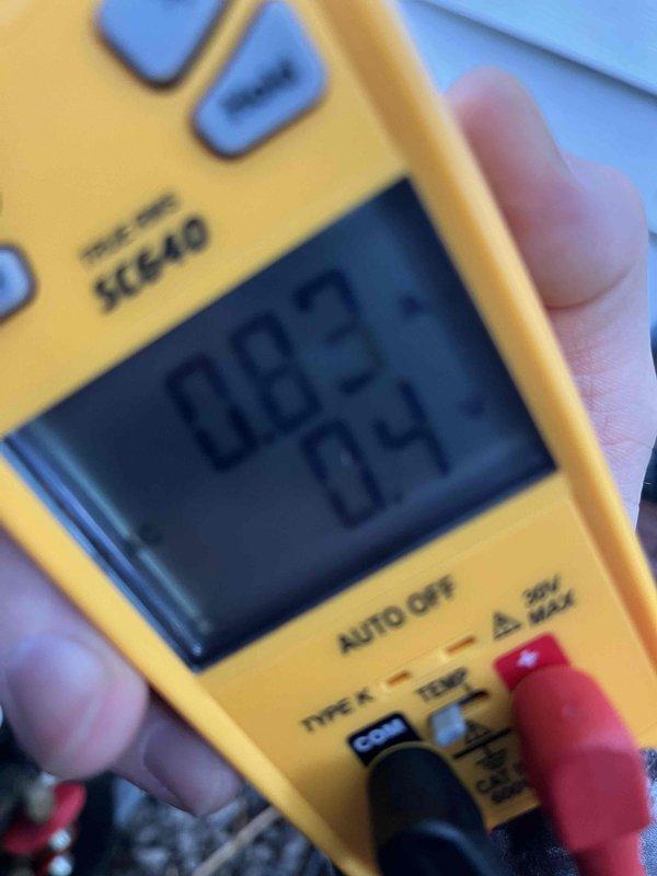 Performed cooling maintenance member visit for complaint of new unit running loud. Conducted diagnostic testing using digital multimeter to measure electrical parameters and temperature readings at outdoor condensing unit. Verified system operation and documented measurements showing normal amperage draw and temperature differential. Unit operating within manufacturer specifications despite noise concern.