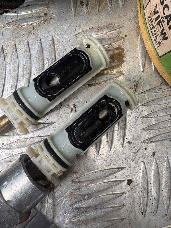Responded to water leak complaint and performed inspection of plumbing fixtures. Replaced worn valve inserts in shower assembly to eliminate leaking condition. Verified proper operation of repaired valves and confirmed no additional leaks present upon completion of work.