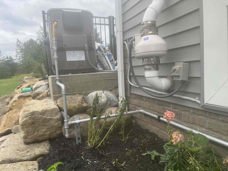 Completed site assessment and documentation for pool heater gas line installation project. Inspected existing HVAC equipment and utility connections in preparation for gas line routing. Documented current system pressure readings and photographed equipment location, exterior piping configuration, and surrounding landscape features that will impact installation pathway. Material has been ordered for the gas line installation, with 5 hours allocated for completion of the work upon delivery.