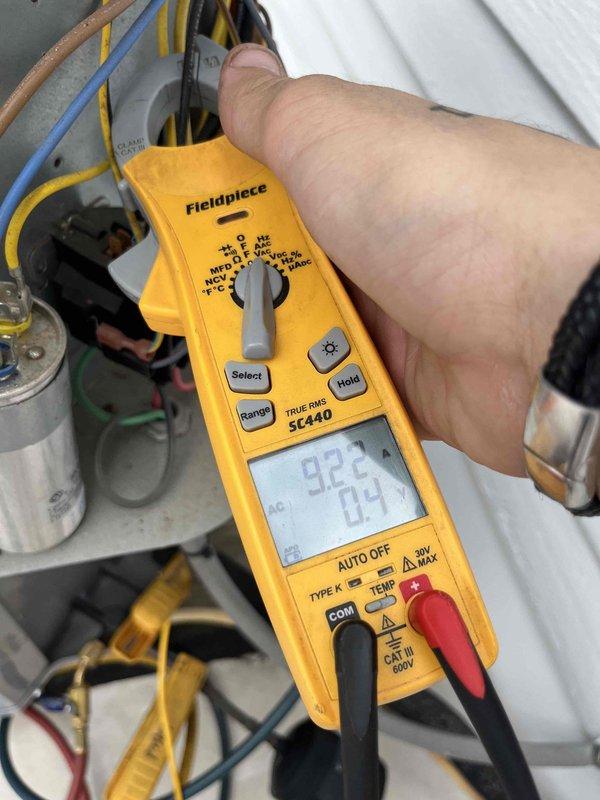 Completed cooling maintenance on three residential air conditioning systems. Performed electrical diagnostics using clamp meter to verify proper amperage and system performance on outdoor condenser units. Connected manifold gauges to service ports to check refrigerant pressures and ensure optimal system operation. All units inspected, tested, and confirmed to be operating within manufacturer specifications.