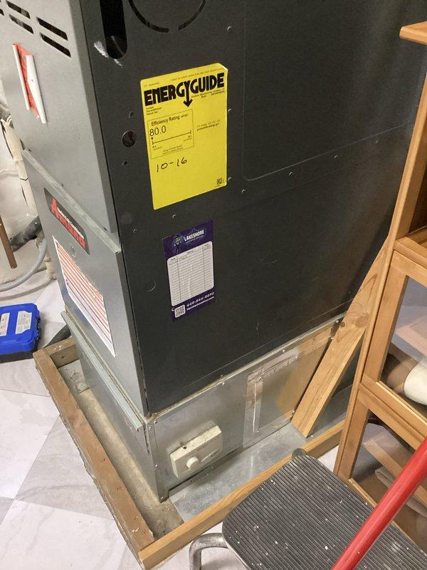 Conducted comprehensive HVAC replacement consultation for residential property with existing gray Amana furnace system rated at 80% AFUE efficiency. Evaluated current equipment condition, ductwork configuration, and utility room layout to provide multiple replacement options including standard contractor-supplied equipment packages and alternative pricing scenarios for customer-supplied furnace installation. Discussed equipment specifications, system sizing requirements, and installation considerations for the basement utility space that houses the furnace alongside water heater and connects to existing ductwork infrastructure.