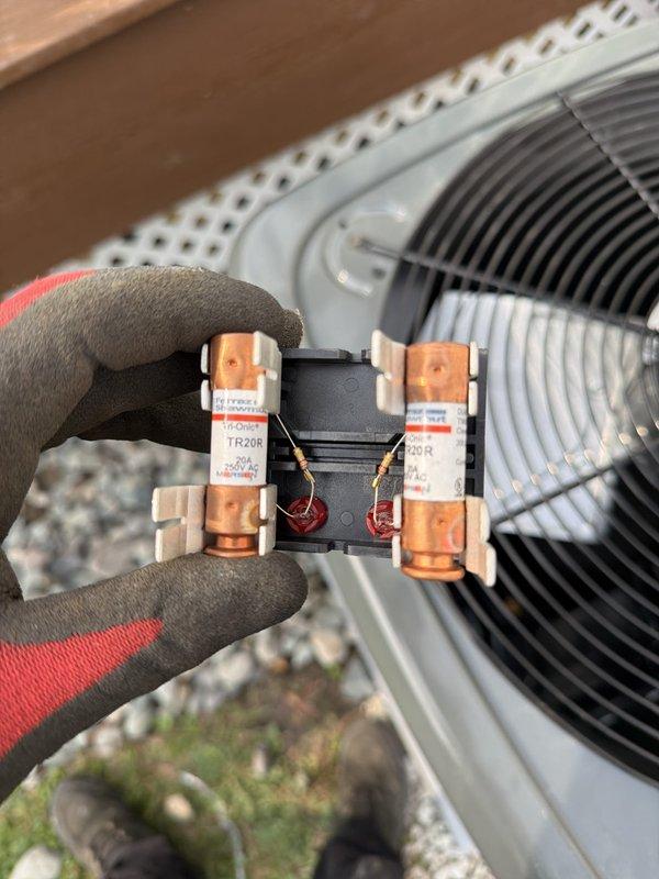 Completed full HVAC system installation including outdoor condensing unit with new electrical disconnect box, contactor relay assembly, and associated wiring connections. Installed and leveled exterior electrical disconnect on building exterior wall with proper conduit routing, verified all electrical connections secure, and tested system operation to ensure proper functionality of all components.