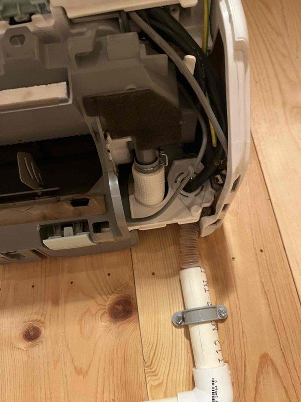 Responded to callback for leaking mini-split unit in tack room. Upon inspection, identified condensate drainage issue causing water leakage from indoor air handler. Cleared condensate drain line obstruction and verified proper drainage flow. Unit tested and operating without leaks at time of departure.