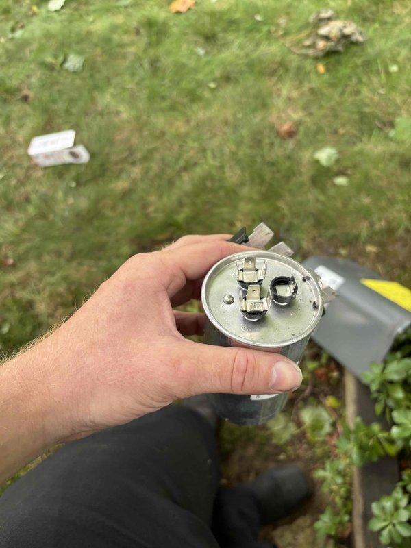 Completed routine cooling maintenance member visit on air handler system. Identified and replaced failed dual-run capacitor to restore proper system operation and ensure reliable cooling performance for the upcoming season.