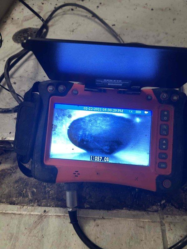 Performed video camera inspection of drain line using Gen-Eye inspection equipment. Successfully navigated camera probe through drainage system to identify blockages, structural issues, or potential problems within the piping. Customer received senior discount on service.