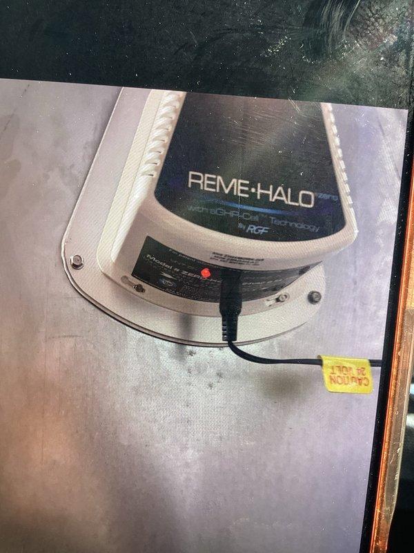Completed installation of REME-HALO air purification system on HVAC unit as part of previously sold immediate repair work. Mounted the RGF REME-HALO device to ductwork with proper electrical connections and verified operational status via indicator light, and replaced air filter with new pleated media filter to ensure optimal system performance and indoor air quality.