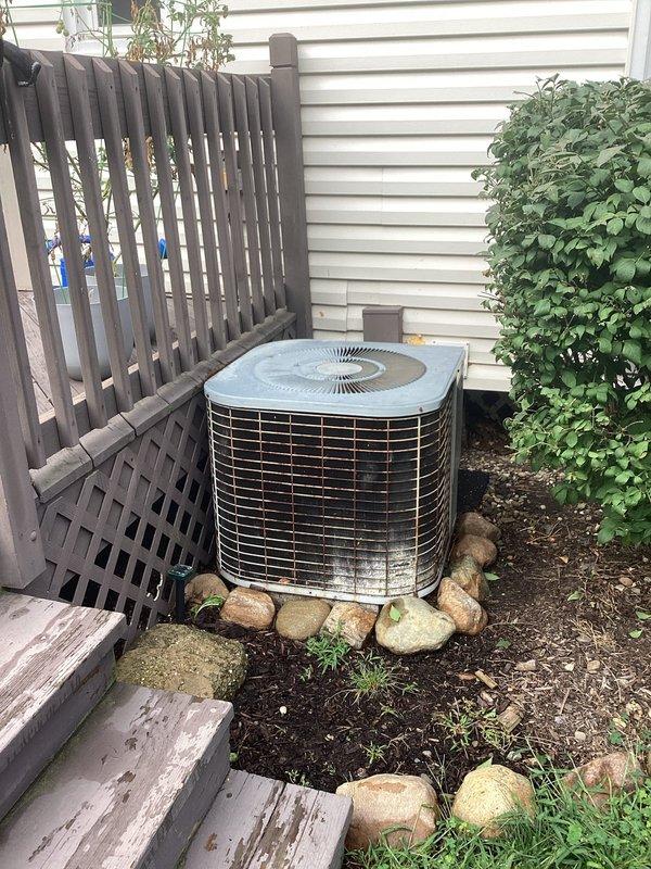 Conducted comprehensive assessment of existing HVAC system for replacement estimate, including 40-year-old furnace and 38-year-old air conditioning unit that recently ceased operation. Documented current equipment conditions, thermostat wiring configuration, and outdoor condenser unit placement for system replacement planning. Provided detailed replacement options and recommendations for complete heating and cooling system upgrade.