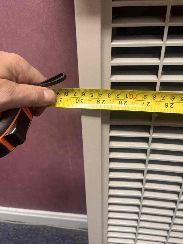 Conducted commercial HVAC assessment for inadequate cooling complaint on aging system. Evaluated return air grille dimensions and inspected mechanical room infrastructure including ductwork, piping, and electrical connections to determine replacement requirements for unit approximately 7-8 years old showing performance degradation.