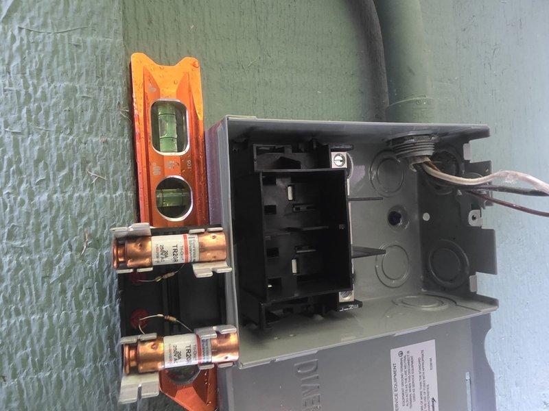Completed full HVAC system installation including air handler and air conditioning unit. Installed electrical disconnect box with proper fusing and conduit connections, ensuring all components meet code requirements and manufacturer specifications. Verified system leveling, secured all electrical connections, and confirmed proper operation of the complete system upon startup.