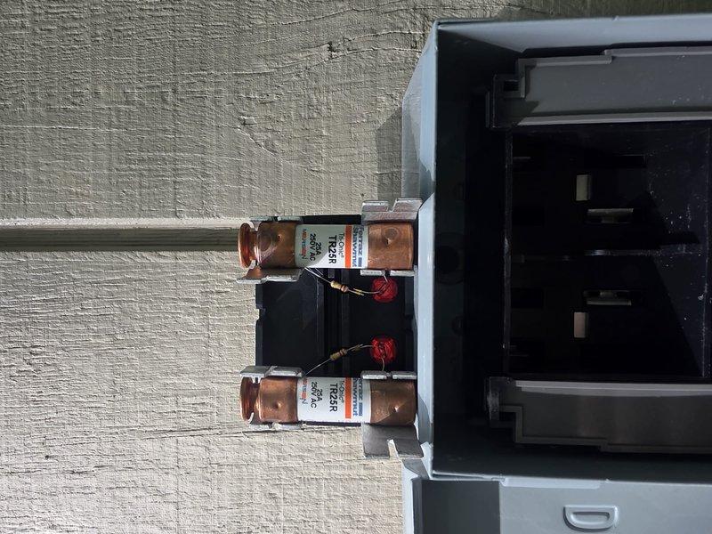 Completed full heat pump and air handler installation as scheduled return visit. Installed new electrical disconnect box with properly rated fuses and wiring on exterior wall. Verified system installation and conducted operational testing, confirming refrigerant charge at R14 reading. All equipment tested and functioning within manufacturer specifications.