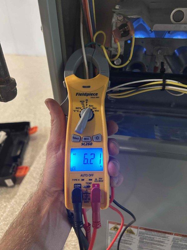 Performed comprehensive system air balance and tune-up on air handler unit over a 4-hour service call. Conducted electrical diagnostics using clamp meter, measuring 62 AC amps to verify proper system draw and component operation. Performed combustion analysis with digital analyzer, recording oxygen levels at 8.1% and combustion efficiency at 81.2%, confirming optimal burner performance and safe operation within manufacturer specifications.