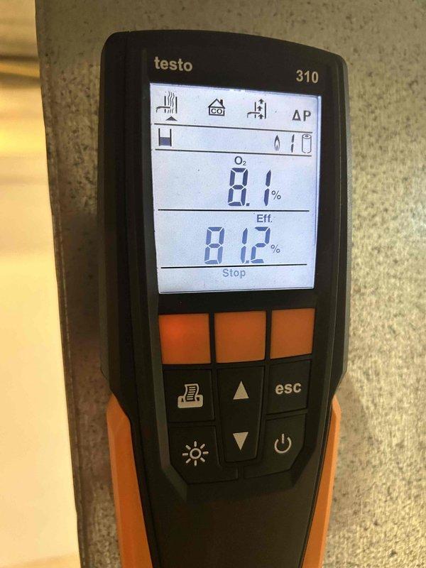 Performed comprehensive system air balance and tune-up on air handler unit over a 4-hour service call. Conducted electrical diagnostics using clamp meter, measuring 62 AC amps to verify proper system draw and component operation. Performed combustion analysis with digital analyzer, recording oxygen levels at 8.1% and combustion efficiency at 81.2%, confirming optimal burner performance and safe operation within manufacturer specifications.