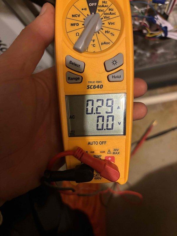 Completed heating maintenance member visit and performed comprehensive system diagnostics. Used digital multimeter to verify electrical readings and dual port manometer to measure static pressures, confirming system operating within manufacturer specifications at 36.8 and 33.6 readings across the air handler unit.