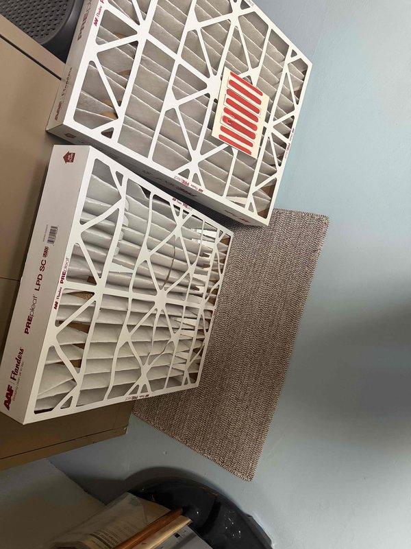 Completed heating maintenance club visit during scheduled appointment window. Performed standard seasonal inspection of residential furnace system, including filter replacement with new Flanders brand air filters. Inspected ductwork assembly, condensate drain system with PVC piping, and verified proper operation of heating equipment. All components found in good working condition with no immediate service needs identified.