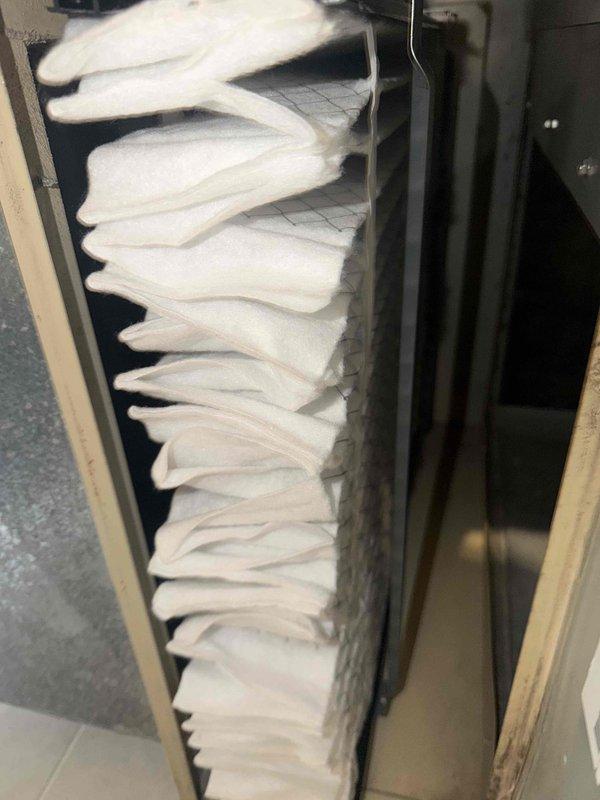 Returned to property and installed the correct size air filter in the air handler unit. Verified proper fit and airflow through the new filter media, ensuring the pleated filter was securely seated within the unit's filter rack. System operational and filter replacement completed as requested.