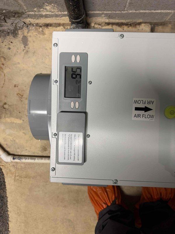 Installed complete humidifier and dehumidifier package system in basement utility area. Equipment was professionally mounted to existing HVAC infrastructure with proper ductwork connections, digital controls configured and calibrated, and all safety specifications verified for optimal indoor air quality management throughout the home.