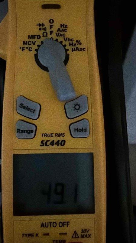 Completed prepaid heating maintenance club visit on air handler unit. Performed system diagnostics using digital multimeter to verify electrical components and control board functionality, with all readings within normal operating parameters. Captured documentation of control board and electrical measurements for service records.