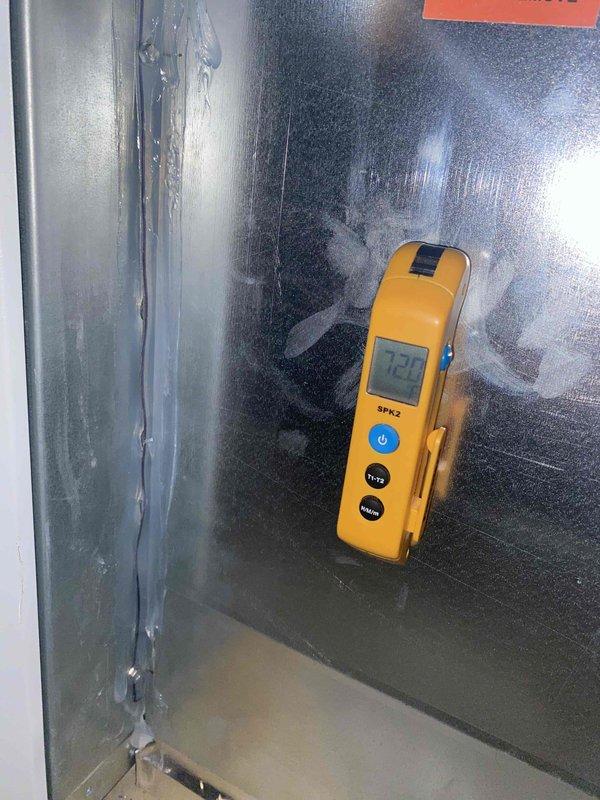 Completed heating system start-up and maintenance inspection for club member's air handler unit. Performed temperature differential measurements across the system, recording supply air temperature of 30.6°F and verifying proper airflow with delta readings of 12.2°F, confirming equipment is operating within manufacturer specifications and ready for the heating season.