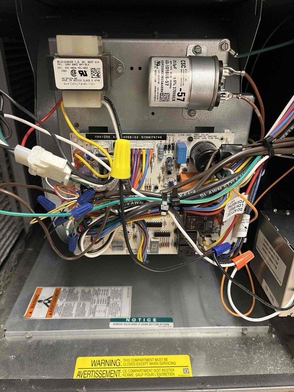 Completed maintenance service on Rheem furnace model R801PA075317MSA. Installed Remi Halo air purification system and performed comprehensive system inspection, documenting equipment specifications and control board configuration for service records.