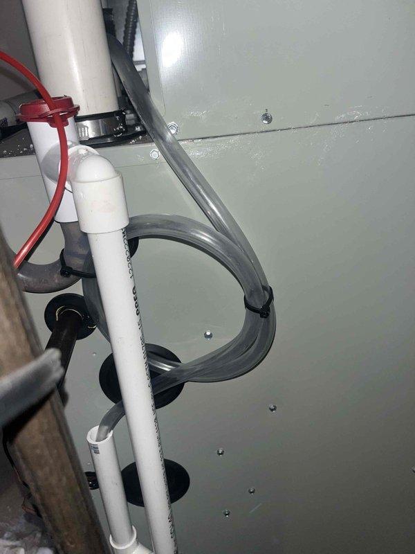 Replaced the defective inducer motor assembly on the furnace under manufacturer warranty. Verified proper operation through a full heating cycle, confirming normal draft, ignition sequence, and safety circuit function. Condensate drain and PVC venting connections were inspected and found secure, with no signs of leaks, corrosion, or damage.