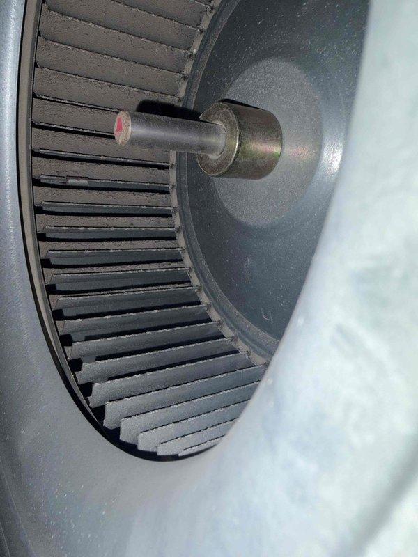 Performed scheduled heating maintenance, including inspection of the integrated furnace control board, low-voltage wiring, and splice connections, and visual inspection of the blower assembly. Noted accumulated dust and debris on the blower wheel blades and dense, tangled wiring with taped wire-nut splices in the control cabinet, which may warrant further evaluation or cleaning to maintain airflow and reliable system operation.
