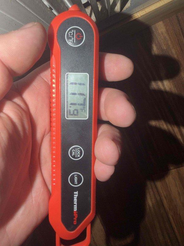 Performed scheduled club-visit maintenance on the gas furnace, including measurement of supply and return air temperatures with a digital probe thermometer and electrical diagnostics using a true RMS clamp meter to verify component amperage draw. Inspected the air handler cabinet, gas valve, condensate pump, and associated drain piping, finding no visible damage, corrosion, or leaks, and confirmed the system was operating within normal parameters at completion.