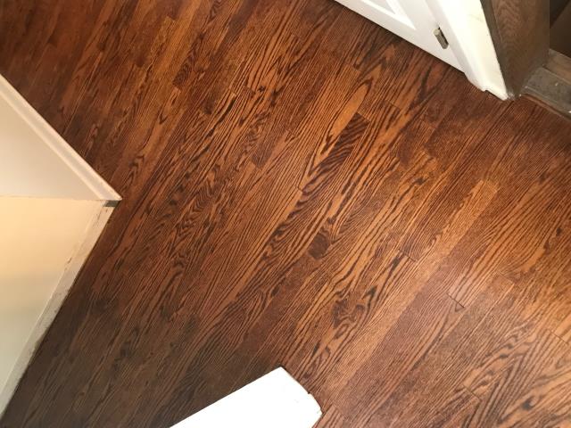 Lincolnshire, IL - After - new flooring in, all refinished. Beautiful seamless open look.
(Base trim not completed on one wall and at corner) Lincolnshire, IL - After - new flooring in, all refinished. Beautiful seamless open look.
(Base trim not completed on one wall and at corner)