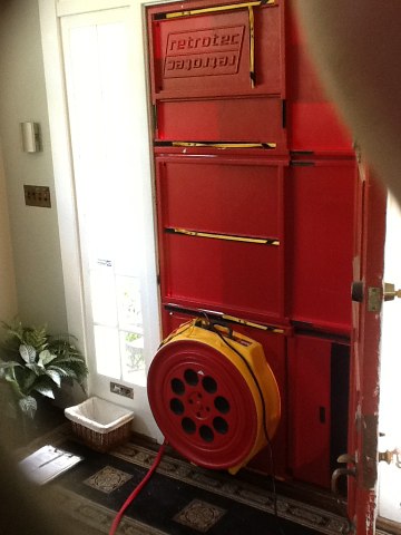 Home energy audit, with blower door and duct blaster.