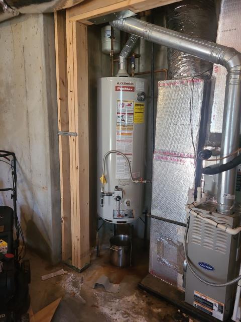 Customer had recently contacted us because his water heater was leaking. After speaking with customer I was able to determine the water heater is leaking from the tank itself. Since there is no way to repair the water heater leak, we discussed options for water heater replacement. We arrived today to replace the current 50 gallon gas water heater with a new 50 gallon gas water heater to restore hot water. 