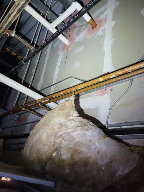 Responded to a call for a leak in the ceiling. After investigation, we found that the roof has a large hole causing any outside water to leak in. We also found several leaks on the copper water line due to electrolysis. We are providing an estimate to replace water lines afterhours so business is not interrupted. 