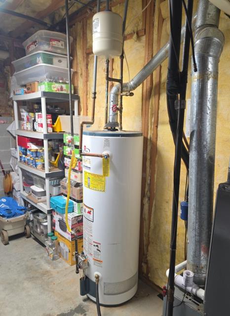 Customer had recently contacted us for a new water heater. Their current water heater was leaking from the tank. After speaking with customer and obtaining the water heater details, we were able to provide a proposal via phone for a new 50 gallon gas water heater with a protection plus kit. We arrived today to perform this work. We removed customer's existing water heater and installed a new Rheem 50 gallon gas water heater with a second anode rod extending the manufacturer's warranty an additional 4 years. 