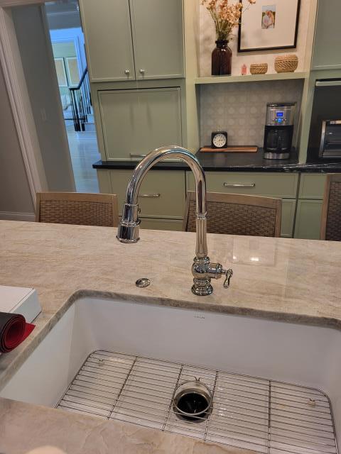 Our customer had contacted us to install the new kitchen faucet that Kohler had sent them under warranty. The existing Kohler faucet was a new faucet that was no longer working properly and Kohler sent them a new faucet under warranty. Once on site, we removed the defective kitchen faucet and installed the new faucet with a new sensor so that customer was finally able to use their kitchen faucet again. Our customer had contacted us to install the new kitchen faucet that Kohler had sent them under warranty. The existing Kohler faucet was a new faucet that was no longer working properly and Kohler sent them a new faucet under warranty. Once on site, we removed the defective kitchen faucet and installed the new faucet with a new sensor so that customer was finally able to use their kitchen faucet again.