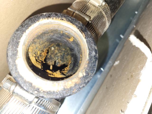 Our customer at the County Club of the South had contacted us regarding a stoppage they are getting at the ice machine in the woman's locker room. They have tried snaking it with no resolution. We arrived today and found cast iron drain line was completely blocked. I disassembled the drain assembly and ran sink machine through cast iron, pulled back a lot of hair and debris and cleared blockage to resolve issue. Reinstalled drain assembly to resolve all issues. 