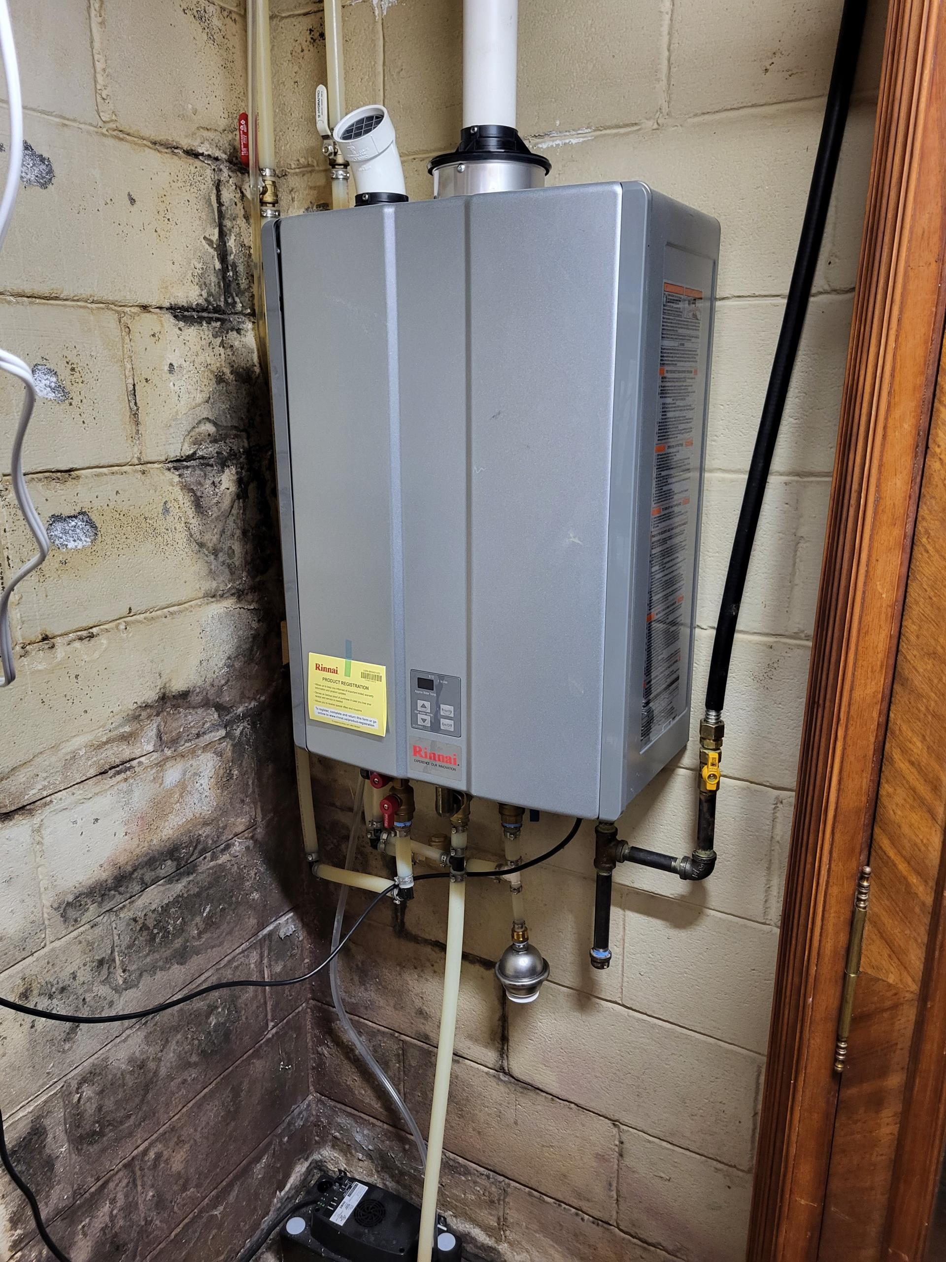 We responded to our customer due to their tankless water heater making a beeping noise. Upon arrival, we checked for past error codes and performed a diagnostic. During the inspection we found that the condensation pipe was holding water, fixed the condensate flow,  and then tested the heater to make sure everything was working. Heater passed our tests and no new error codes showed.   